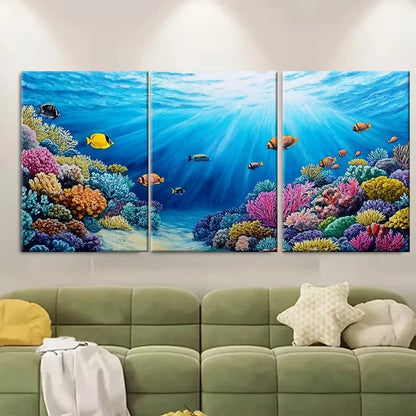 3pcs Great Barrier Reef Travel Metal Print Ready to Hang Art