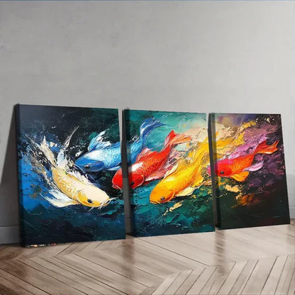 3pcs Colorful Ocean Fish Nature Perfect Wall Art Set Canvas Unframed - High Quality Print 100% Australian Made Wall Canvas - Bella Home Decor