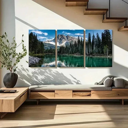 3pcs Mountains Forest River Nature Theme Wall Art Canvas Unframed - High Quality Print 100% Australian Made Wall Canvas