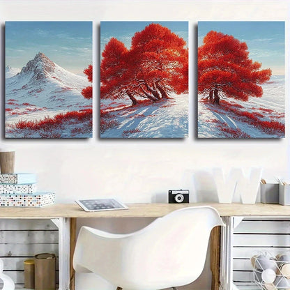 3pcs Under Ice Blue Skies Scene Metal Print Ready to Hang Art - Bella Home Decor