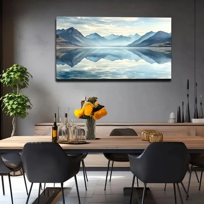 Serene Landscape & Lake Wall Art canvas office home room framed 120x60cm - Bella Home Decor