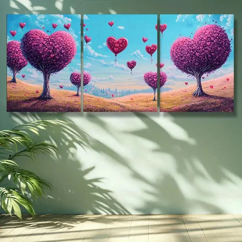 3pcs Trees and Flowers Wall Art Set Canvas Unframed - High Quality Print 100% Australian Made Wall Canvas