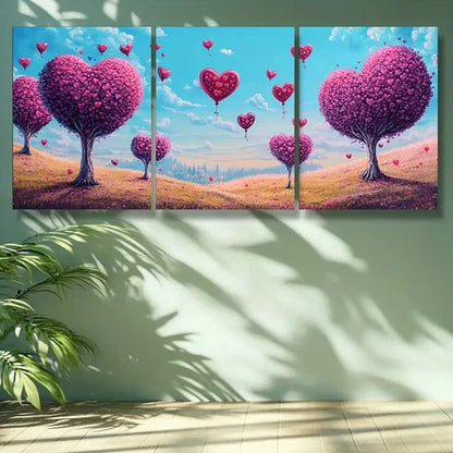 3pcs Trees and Flowers Wall Art Set Canvas Unframed - High Quality Print 100% Australian Made Wall Canvas