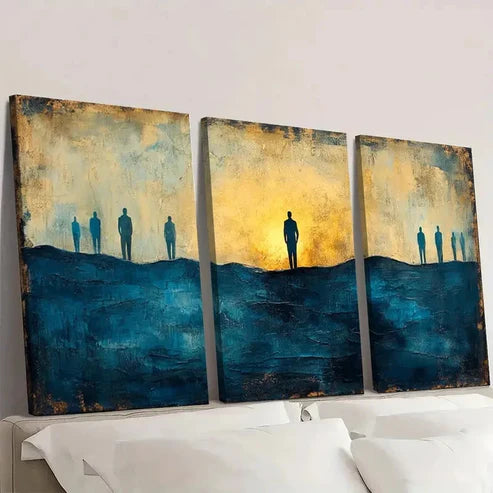3pcs Contemporary Western Style FB Wall Art Set Canvas Unframed - High Quality Print 100% Australian Made Wall Canvas - Bella Home Decor