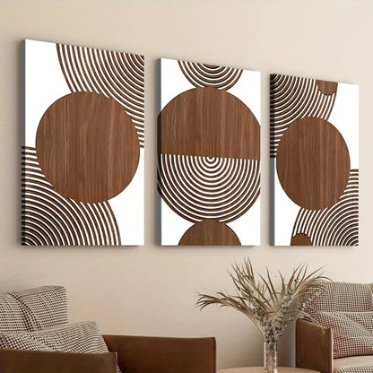 3pcs Abstract Geometric Circular Elegant Canvas Unframed - High Quality Print 100% Australian Made Wall Canvas - Bella Home Decor
