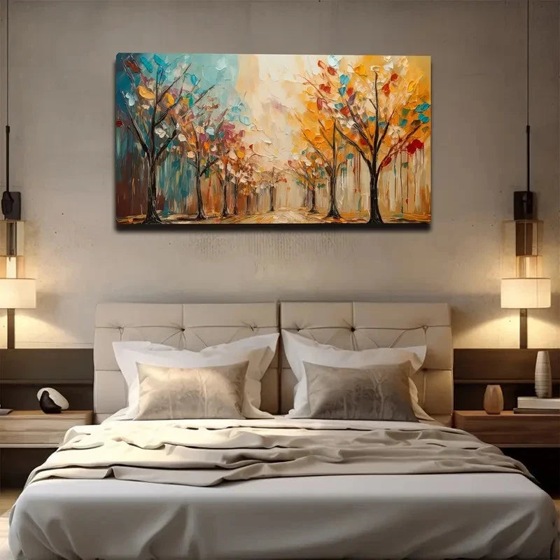 Street And Trees Wall Art Canvas Office Home Room Framed 120x60cm
