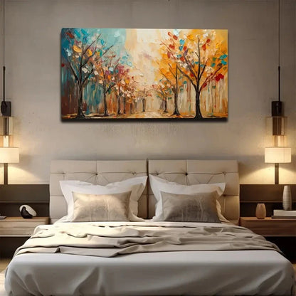Street And Trees Wall Art Canvas Office Home Room Framed 120x60cm
