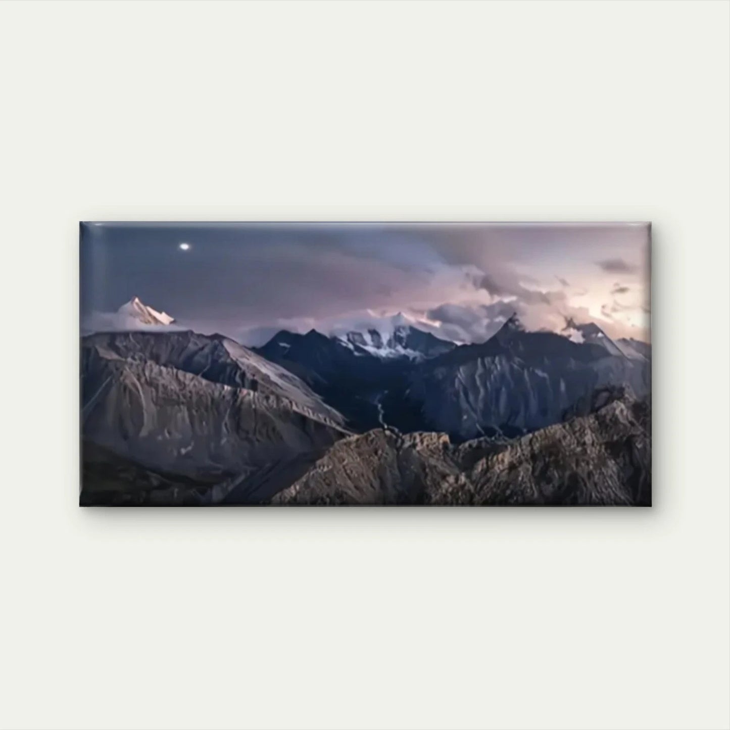 Mountain View Sunset Dark Sky Wall Art Canvas Office Home Room Framed 120x60cm