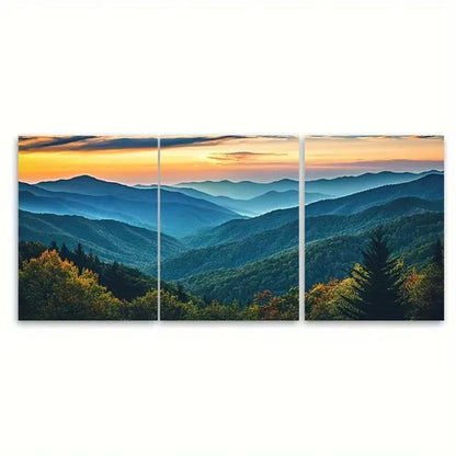 3pcs Great Smoky Mountain National Park Tennesse Wall Art Canvas Unframed - High Quality Print 100% Australian Made Wall Canvas
