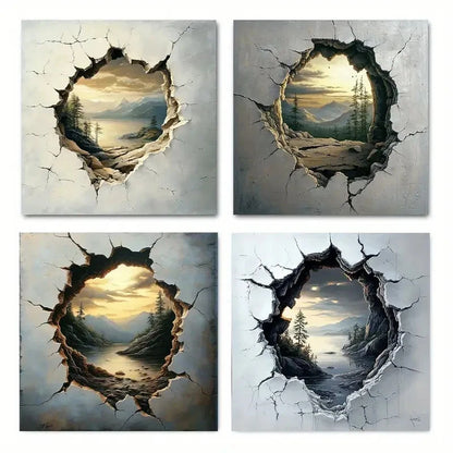 4pcs Theme Elegant Modern Wall Art Canvas Framed