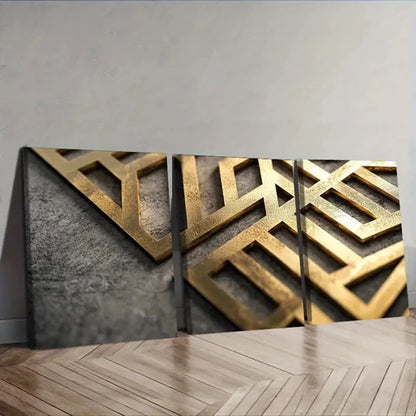 3pcs Complex Geometric Pattern Wall Art Canvas Unframed - High Quality Print 100% Australian Made Wall Canvas - Bella Home Decor