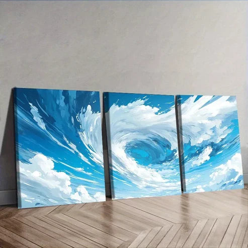 3pcs Colorful Abstract Dreamy Starry Sky Wall Wall Art Canvas Unframed - High Quality Print 100% Australian Made Wall Canvas - Bella Home Decor