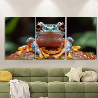 3pcs Portrait of a Tree Frog Metal Print Ready to Hang Art