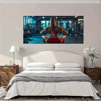 Fitness Motivation Wall Art Canvas Office Home Room Framed 120x60cm
