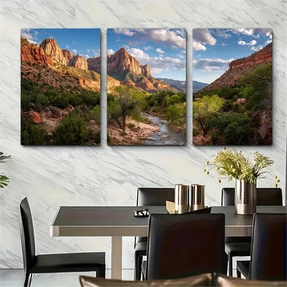 3pcs Utah National Parks Posters Set Perfect Wall Art Set Canvas Framed 50x70cm - High Quality Print 100% Australian Made Wall Canvas Ready to Hang