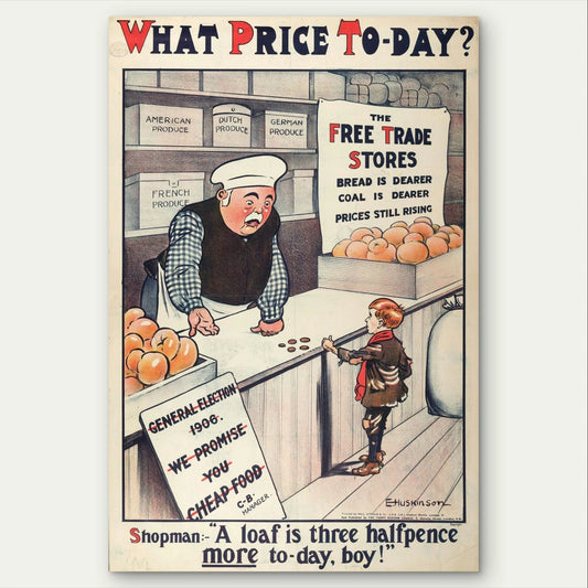 "What Price To-Day?" Vintage 1906 Poster 40x60cm Metal Print Ready to Hang