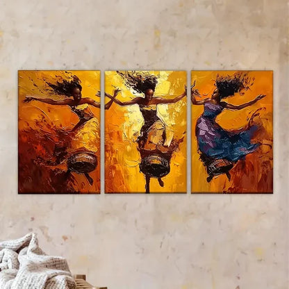 3pcs Charming dancing man, Artist's Wall Art Set Canvas Unframed - High Quality Print 100% Australian Made Wall Canvas - Bella Home Decor