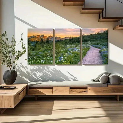 3pcs Vibrant Nature Landscape Art with Sunset Wall Art Canvas Unframed – High Quality Print 100% Australian Made Wall Canvas