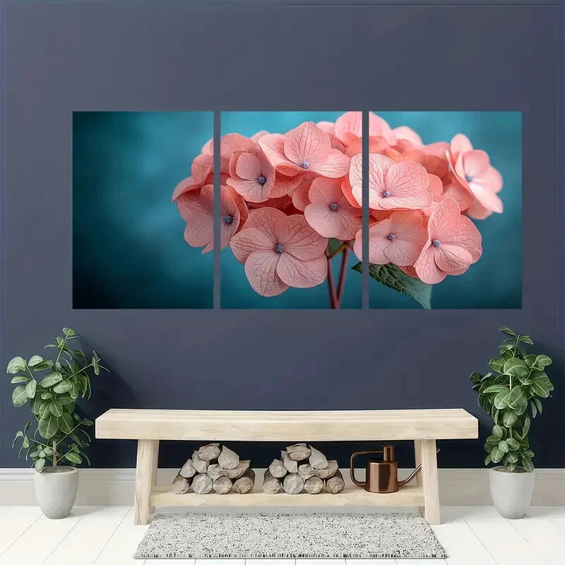 3pcs Elegant Floral Wall Decor for Garden Lovers Metal Print Ready to Hang Art - Bella Home Decor
