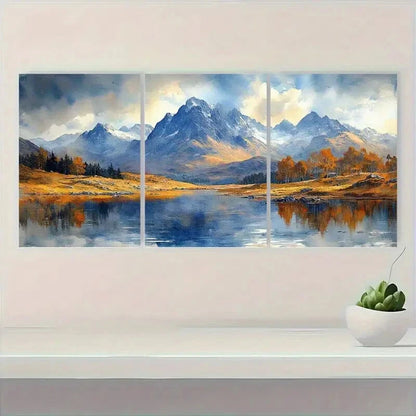3pcs Scotland Painting Glen Coe Watercolor Metal Print Ready to Hang Art - Bella Home Decor