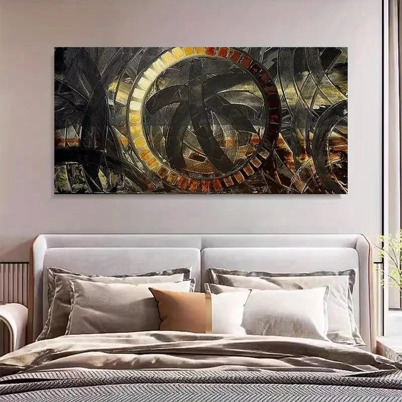 Vintage & Modern Geometric Wall Art Canvas Office Home Room Framed 120x60cm