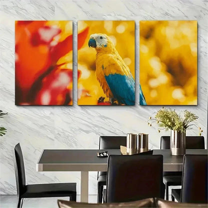 3pcs Bird & Flower Design Decor Perfect Perfect Wall Art Set Canvas Framed 50x70cm - High Quality Print 100% Australian Made Wall Canvas Ready to Hang - Bella Home Decor