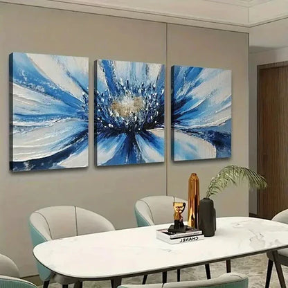 3pcs Elegant Floral Burst Design Decor Wall Art Set Canvas Unframed - High Quality Print 100% Australian Made Wall Canvas