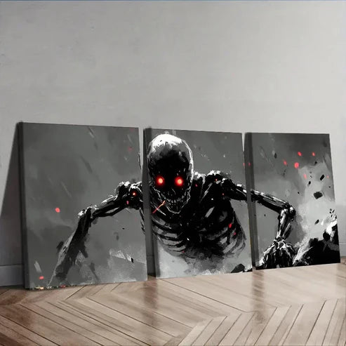 3pcs Hell Monster Darkness Danger Fear Wall Perfect Wall Art Set Canvas Unframed - High Quality Print 100% Australian Made Wall Canvas