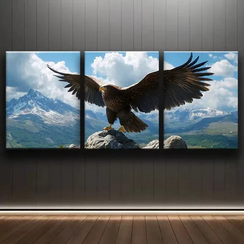 3pcs Majestic Eagle Spread Wings Wall Art Canvas Unframed - High Quality Print 100% Australian Made Wall Canvas