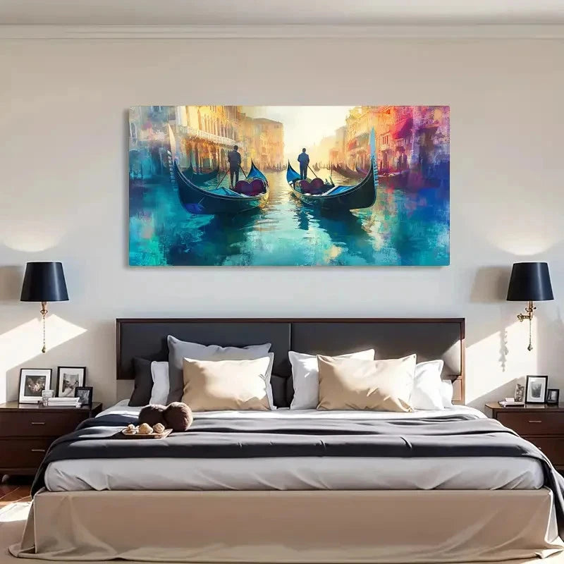 Sunset Reflection Vibrant Wall Art Canvas Office Home Room Framed 120x60cm - Bella Home Decor