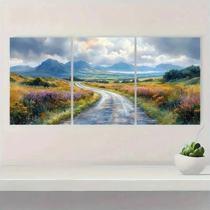 3pcs Irish Road Painting Ring Of Kerry Metal Print Ready to Hang Art