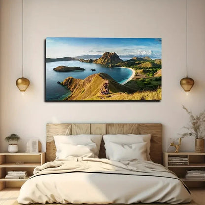 Komodo Dragon Island Wall Art Canvas Office Home Room Framed 120x60cm