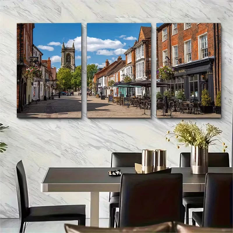 3pcs Milton UK Travel Landscapes Metal Print Ready to Hang Art