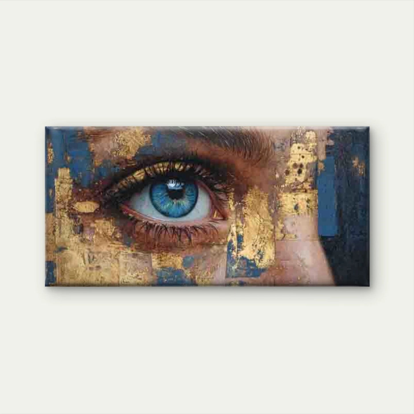 Golden Eye, an Abstract Wall Art Canvas Office Home Room Framed 120x60cm