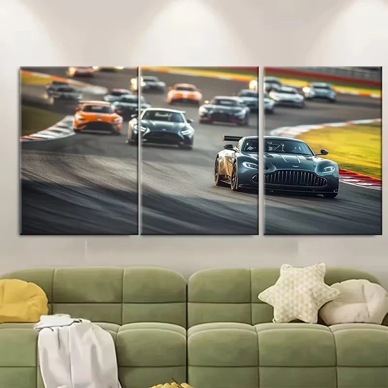 3pcs Silverstone Circuit Print Metal Print Ready to Hang Art