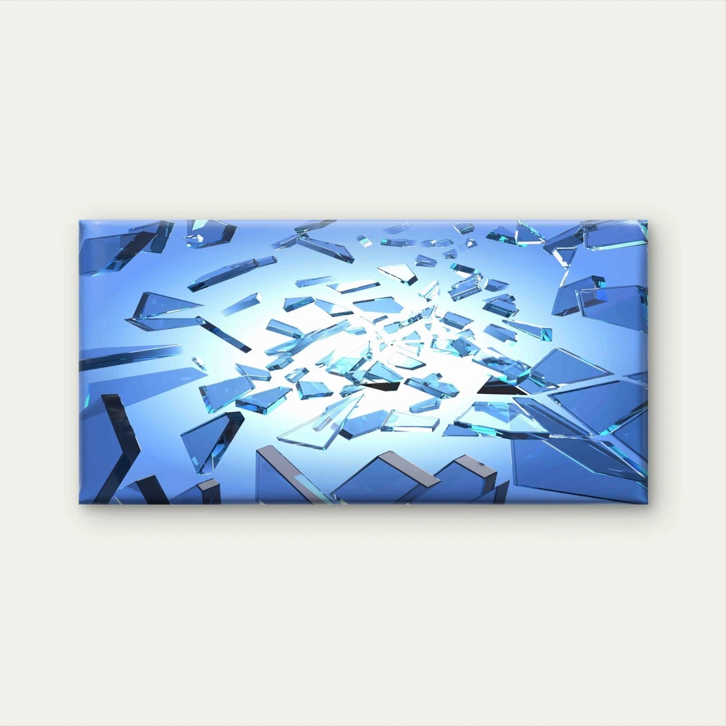 Broken Glass Texture Wall Art Canvas Office Home Room Framed 120x60cm - Bella Home Decor