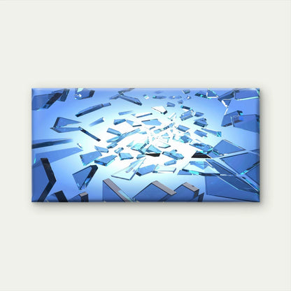 Broken Glass Texture Wall Art Canvas Office Home Room Framed 120x60cm - Bella Home Decor