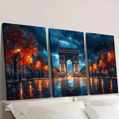 3pcs Paris Arc de Triomphe PT  Wall Art Set Canvas Framed 60x90cm - High Quality Print 100% Australian Made Wall Canvas Ready to Hang - Bella Home Decor