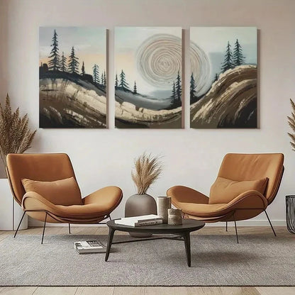 3pcs Tranquil Abstract Landscape  Wall Art Set Canvas Framed 40x60cm - High Quality Print 100% Australian Made Wall Canvas Ready to Hang
