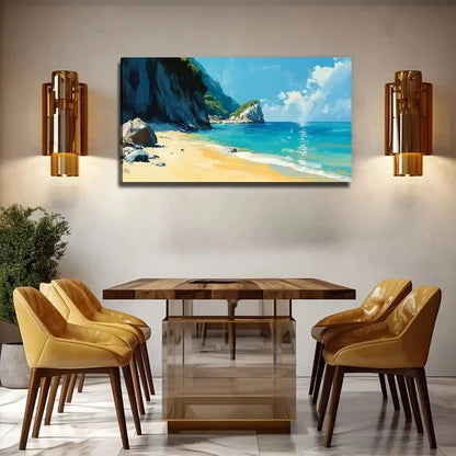 Sea Water Beach Suitable Wall Art Canvas Office Home Room Framed 120x60cm