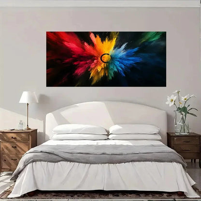 Vibrant Colorful Powder Wall Art Canvas Office Home Room Framed 120x60cm