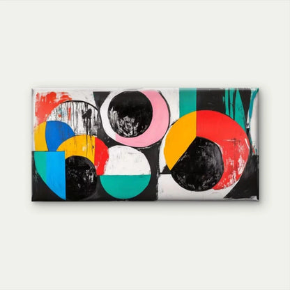 Abstract Geometric Swirls Wall Art Canvas Office Home Room Framed 120x60cm