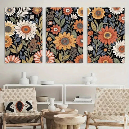3pcs Painting Abstract Boho Colorful Metal Print Ready to Hang Art - Bella Home Decor