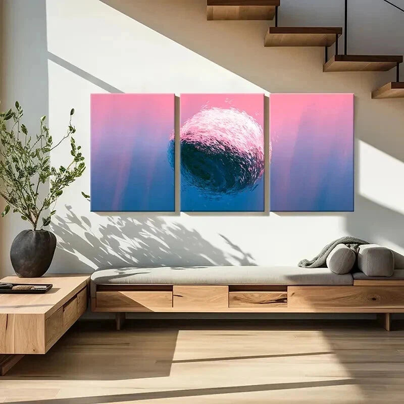 3pcs Abstract Pink Bubbles Decoration Wall Art Set Canvas Framed 40x60cm - High Quality Print 100% Australian Made Wall Canvas Ready to Hang - Bella Home Decor