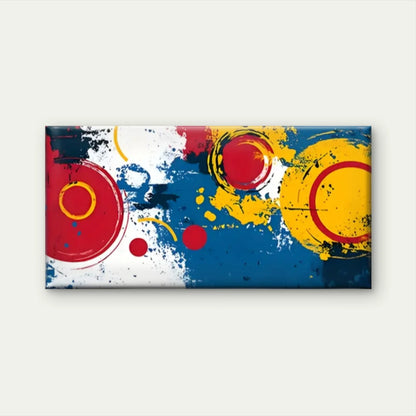 Circle Colourful Abstract Wall Art Canvas Office Home Room Framed 120x60cm