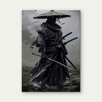 The Shadow Samurai 40x60cm Metal Print Ready to Hang