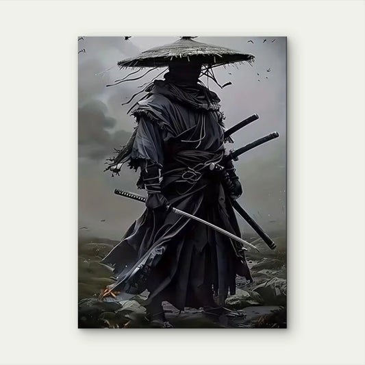 The Shadow Samurai 40x60cm Metal Print Ready to Hang