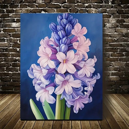 Vibrant Purple & Pink Flowers Painting 40x60cm Metal Print Ready to Hang - Bella Home Decor