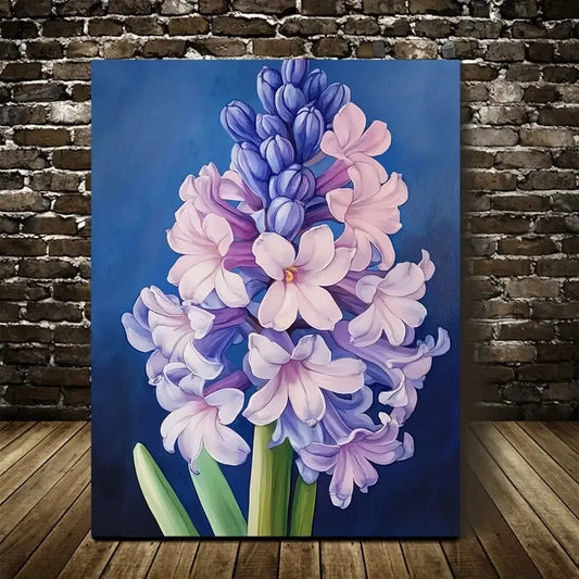 Vibrant Purple & Pink Flowers Painting 40x60cm Metal Print Ready to Hang - Bella Home Decor