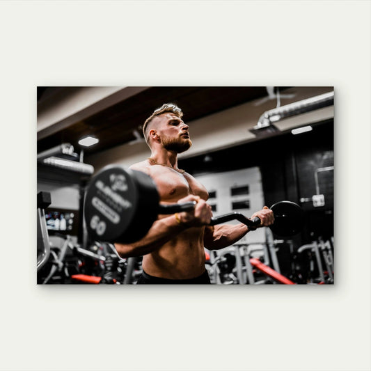 Bicep Curl & Lifting Barbell 5mm thick Plastic Poster Ready to Hang 90x60cm